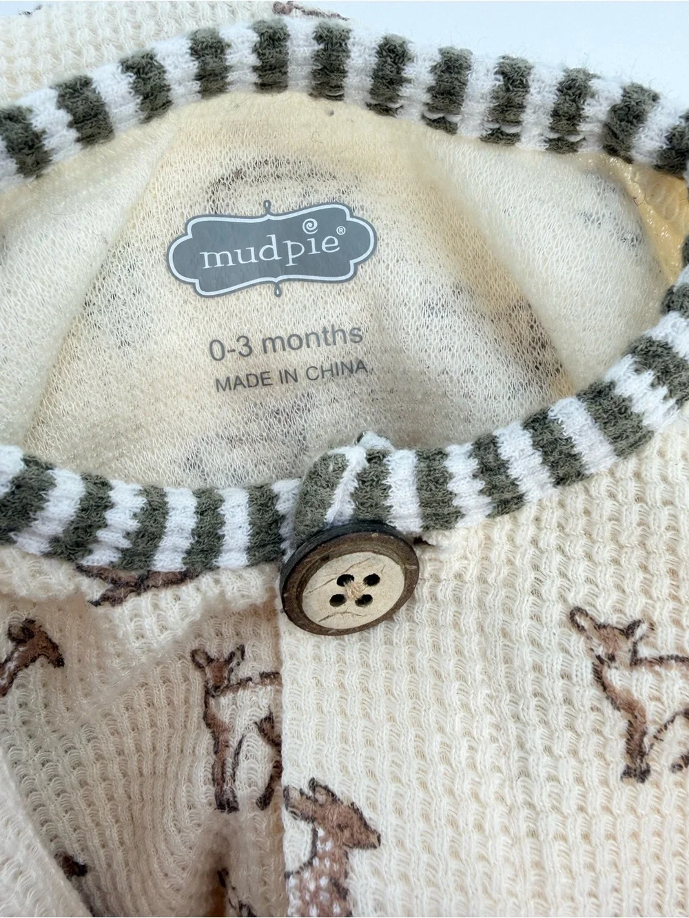 Mudpie Woodland Print Waffle Knit Baby Gown‎ - 0-3 months